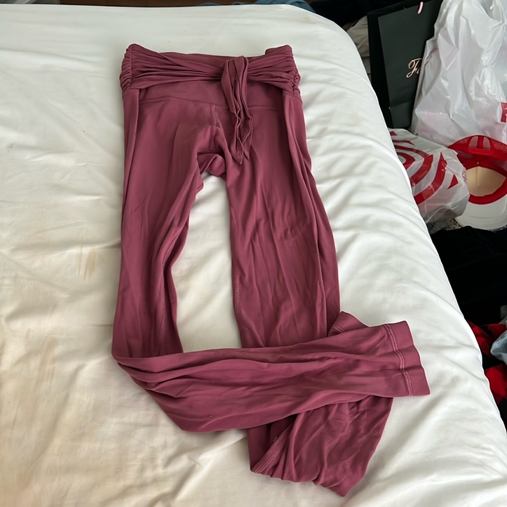 lululemon pink tied leggings size 2
